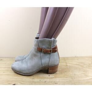 Dansko Boots Womens 8 Hartley Gray Brown Leather Ankle Buckle Shoes